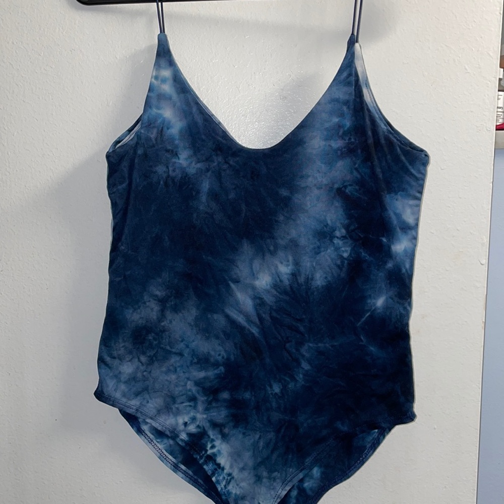 LIKE NEW Gaze Size M Navy Tye Dye Bodysuit
